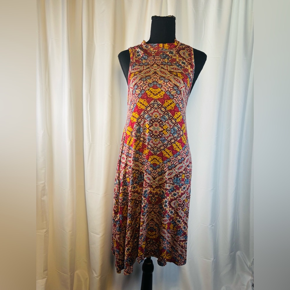 Maeve Multicolor Boho Sleeveless Maxi Dress Womens Small